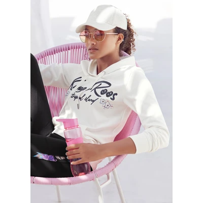 Abbildung von KangaROOS Kapuzensweatshirt, Mit Stickerei und Blumendruck, Loungeanzug, Hoodie