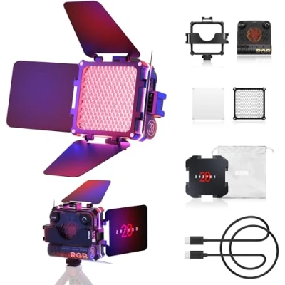 Abbildung von ZHIYUN FIVERAY M20C Combo 20W RGB Videoleuchte für Videoaufnahmen mit Bluetooth Netz, Spitzenbeleuchtungsstärke 1950Lux, 2500K 10000K, DynaVort Kühlsystem Mark II