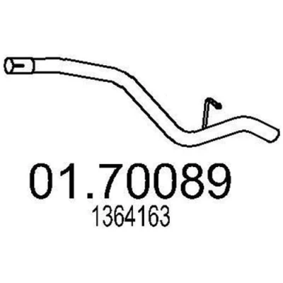 Abbildung von MTS 01.70089 Abgasrohr 860 hinten für Endschalldämpfer FORD: Focus 2 Kombi, Mk2 Kasten / Kombi