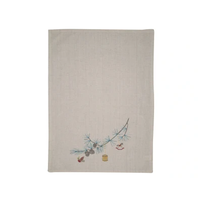 Abbildung von Greengate Xmas Geschirrtuch bedruckt pale grey 70x50cm