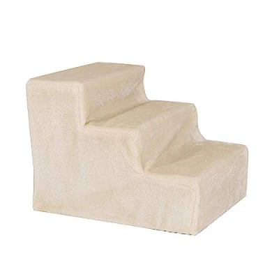 Abbildung von lionto Haustiertreppe mit Plüschbezug, abnehmbarer Bezug, 45 cm x 36 34 cm, beige