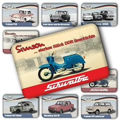 Abbildung von AV Andrea Verlag DDR Ostalgie Magnet, Kühlschrankmagnet mit Spruch für die Magnetwand oder Magnettafel der Fans Ostprodukte Ost Produkte und Ostalgiker (DDR Magnet: Simson Schwalbe )