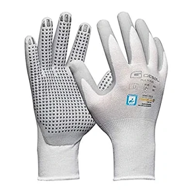 Abbildung von Gebol Multi Flex White Arbeitshandschuhe mit Noppen Nitrilhandschuhe dermatologisch getestet Für Herren Größe XXL (Gr 11) Weiß 1 Paar