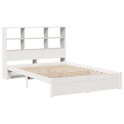 Abbildung von vidaXL Bett Massivholzbett mit Regal ohne Matratze Weiß 140x200 cm Kiefer