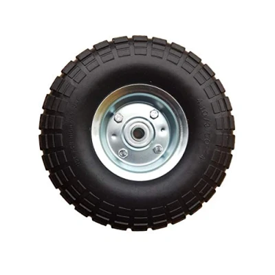 Abbildung von FROSAL PU Rad Bollerwagen Ø 260 mm 4.10/3.50 4 Ersatzrad Reifen Sackkarre Achse 16 pannensicher mit Kugellager Stahlfelge Silber
