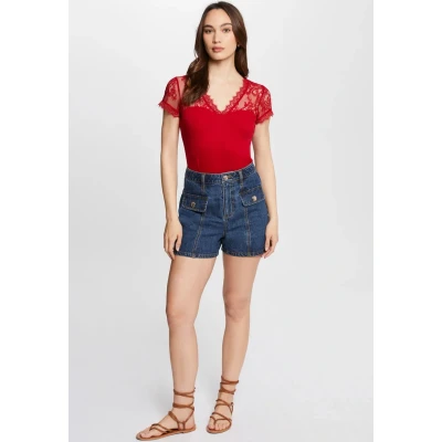 Abbildung von Morgan Shortsleeved Tshirt print, Damen, Größe: Large, Rouge moyen