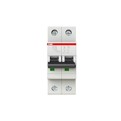 Abbildung von ABB S200 MCB Leitungsschutzschalter Typ D, 2 polig 16A 400V, Abschaltvermögen 6 kA System Pro M Compact