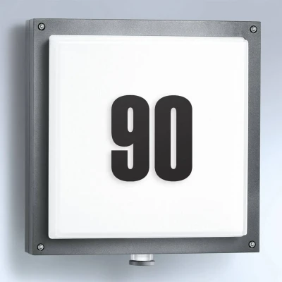 Abbildung von Steinel Außenleuchte L 690 S Anthrazit, 8.5 W Wandleuchte, 360 Bewegungsmelder, schlagfest, warmweiß, inkl. Hausnummer