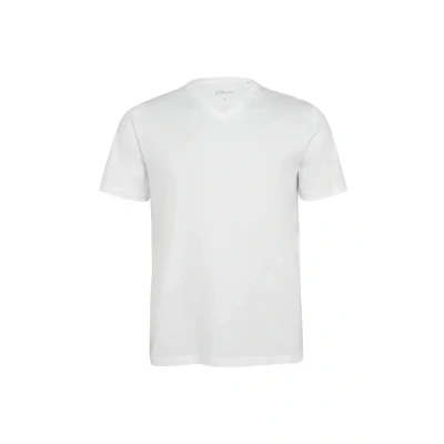 Abbildung von V Neck T Shirt mit Logo Detail