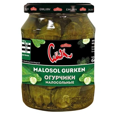 Abbildung von Gurken Malosol DOVGAN Russische Küche 660 g
