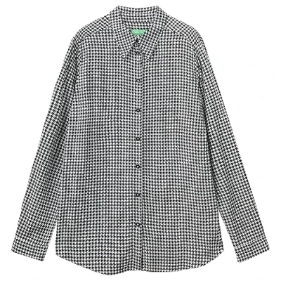 Abbildung von United Colors of Benetton Damen 5t17dq04r Hemd, Pied De Poule Schwarz und Weiß 63u, Small