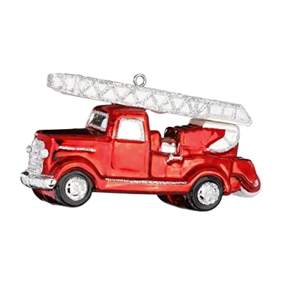 Abbildung von MAGIC by Inge Christbaumschmuck, Christbaumschmuck Glas Feuerwehrauto 6cm rot