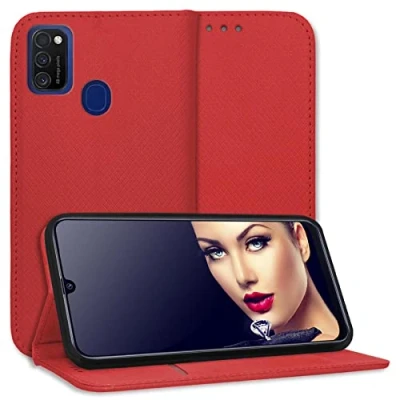 Abbildung von mtb more energy® Schutz Tasche Smart Magnet kompatibel mit Samsung Galaxy M30s, M21 (6.4&#039;&#039;) rot Bookstyle Klapp Cover Hülle Wallet Case