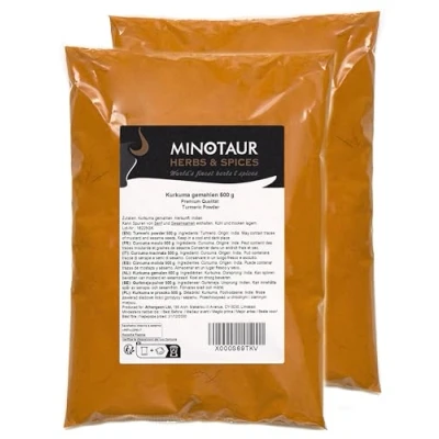 Abbildung von Minotaur Spices Kurkuma gemahlen, Kurkumapulver mild, 2 x 500g (1 Kg)