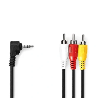 Abbildung von NEDIS Audio Video Kabel 3.5 mm Stecker 3x Cinch Vernickelt 1.00 m rund PVC Schwarz