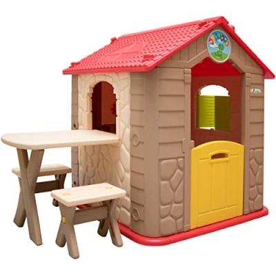 Abbildung von LittleTom Spielhaus Kinder ab 1 Garten Kinderhaus mit Tisch, Tisch und 2 Stühlen