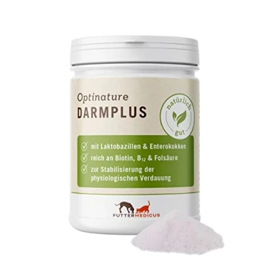 Abbildung von Futtermedicus Optinature DarmPlus 150 g Diätergänzungsfuttermittel für Hunde und Katzen Zur Stabilisierung der physiologischen Verdauung Reich an B Vitaminen