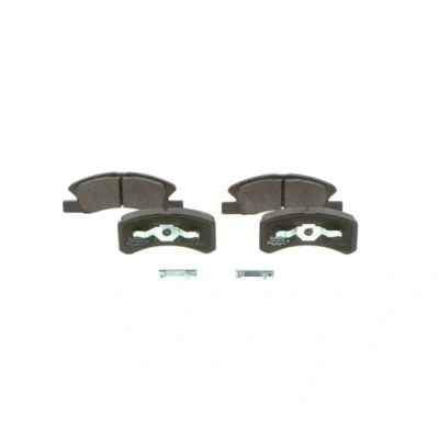 Abbildung von BOSCH 0 986 494 878 Bremsbelagsatz Low Metallic inkl. Verschleißwarnkontakt, mit akustischer Verschleißwarnung Kolbenclip, Anti Quietsch Blech