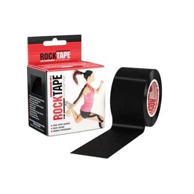 Abbildung von Rocktape Unisex Std 5cm x 5m Schwarz Therapie Tape for Muskel Unterst tzung und Gelenkstabilit t Kinesio, Schwarz, Roll EU