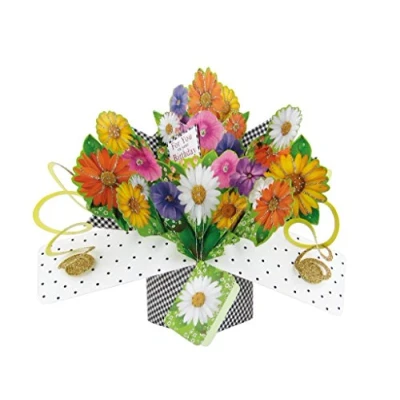 Abbildung von Second Nature Geburtstag Blumen Pop up Grußkarte Original 3D Karten