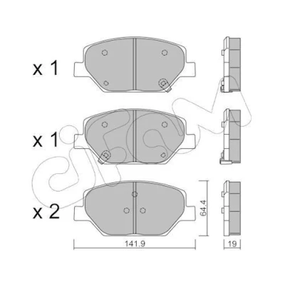 Abbildung von CIFAM 822 1178 0 Bremsbelagsatz mit akustischer Verschleißwarnung OPEL: Insignia B Sports Tourer, Grand Sport, Country Tourer