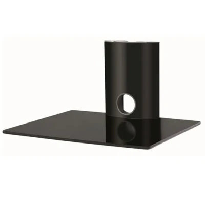 Abbildung von NEG HiFi Regal Suspender 501B Rack Konsolen Wandregal schwebend (schwarz) mit großer Glas Ablage und Kabelmanagement System