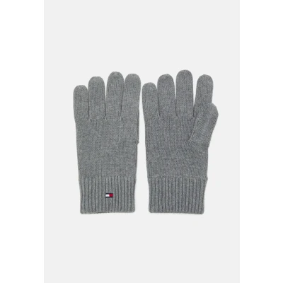 Abbildung von Tommy Hilfiger Essentials FLAG Gloves Unisex Fingerhandschuh, Größe: One Size, Mid grey heather