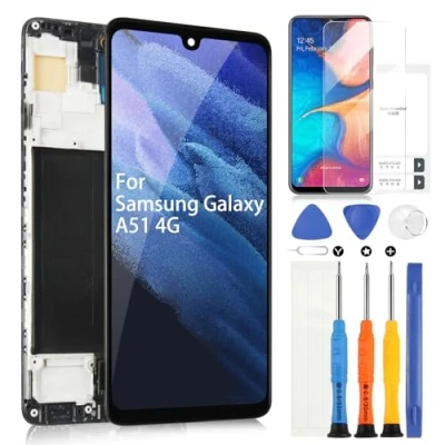 Abbildung von AMOLED LCD Bildschirm für Samsung Galaxy A51 4G A515 Display 6,5 Zoll SM A515F A515U Digitizer Touchscreen Assembly mit Werkzeugen (Fingerprint Unlocking Supported)