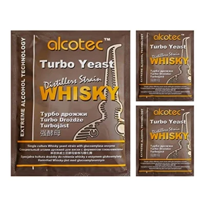 Abbildung von AlcoTec HUGBERT Turbohefe Whisky + GA Enzym Alkohol Gärhefe Hefe Brennhefe, 3 Stück