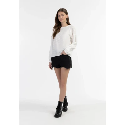 Abbildung von DREIMASTER Vintage Damen Bluse S / Off White 100% Baumwolle
