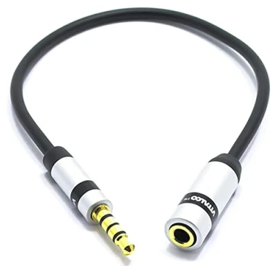 Abbildung von VITALCO TRS auf TRRS Mikrofon Adapter, Mini Buchse, 3,5 Stecker TRS, mm Kabel