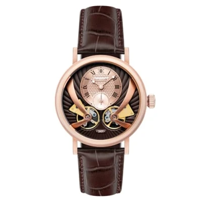 Abbildung von Thomas Earnshaw Beaufort Anatolia ES 8059 03 mechanische Herren Armbanduhr mit Automatikgetriebe, braunes Zifferblatt klassischer Analoganzeige, Lederarmband