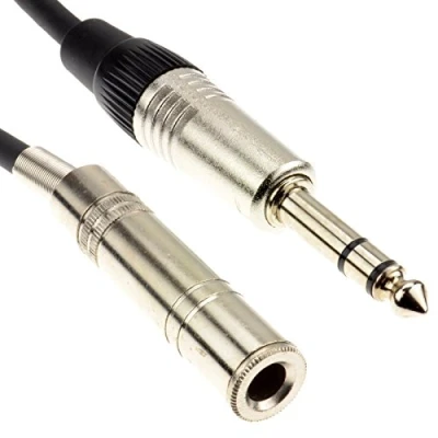 Abbildung von Prämie 6,35 mm TRS Klinkenstecker Verlängerung Stereo Stecker Zum Buchse Kabel 6 m [6 Meter/6m]