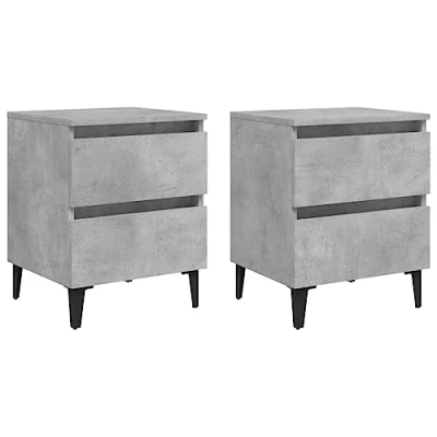 Abbildung von vidaXL Nachttisch Nachttische 2 Stk. Betongrau 40x35x50 cm Holzwerkstoff (2 St)