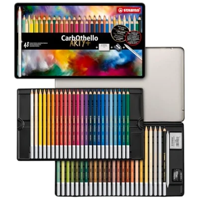 Abbildung von Pastellkreidestift STABILO CarbOthello ARTY+ 48er Metalletui mit 48 verschiedenen Farben