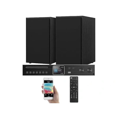 Abbildung von VR Radio Tuner: WLAN HiFi Receiver mit Internetradio, DAB+, UKW &amp; Lautsprecher, 240 W (Stereo Stereo DAB+ Audioverstärker)