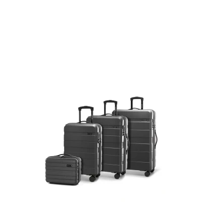 Abbildung von WITTCHEN COMODO Line Kofferset Reisekoffer Hartgepäck aus ABS TSA Schloss Größe (S+M+L+Kosmetikkoffer) Dunkelgrau