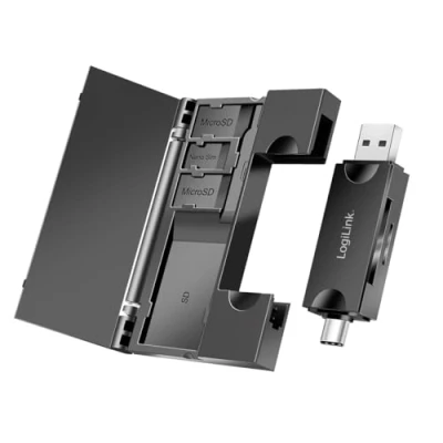 Abbildung von USB 3.2 (Gen1) Kartenleser für SD &amp; microSD Karten, mit Karten Aufbewahrung, A und C