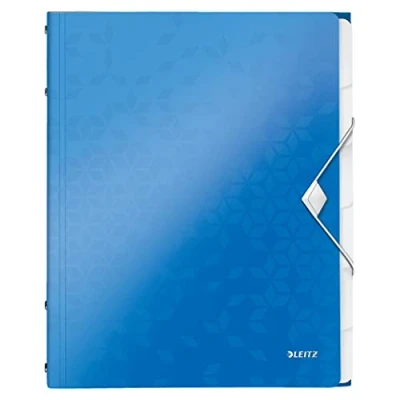 Abbildung von Leitz 46330036 Ordnungsmappe WOW, 6 Fächer, PP, blau metallic
