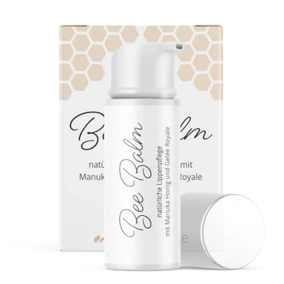 Abbildung von bedrop BeeBalm Lippenpflege Lippenbalsam im Pump Spender mit Manuka Honig, Gelée Royale, Retinol feuchtigkeitsspendend, Anti Aging für Lippen &amp; Nase 100% natürlich, 6ml (6ml)