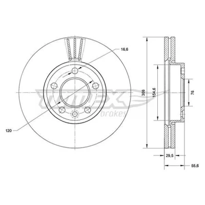 Abbildung von Bremsscheibe TOMEX Brakes TX 71 04