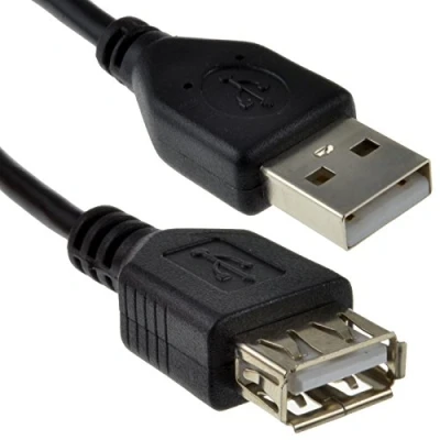 Abbildung von USB 2,0 24AWG Hoch Geschwindigkeit Verlängerung Kabel A Stecker Zum Buchse Schwarz 2 m [2 Meter/2m]