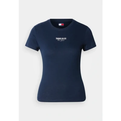 Abbildung von Tommy Jeans Damen Tjw Slim Essential Logo2 Tee EXT Dw0dw20913 S/S T Shirt, Blue (Dark Night Navy), S EU