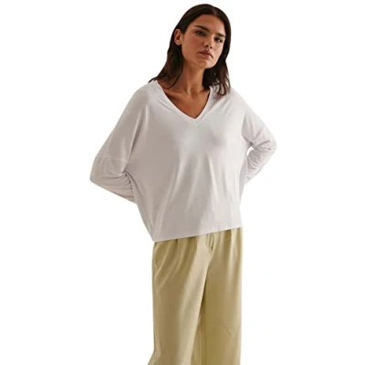 Abbildung von NA KD Damen V Neck Jersey Top Trägershirt/Cami Shirt, Dunkelbeige, XS
