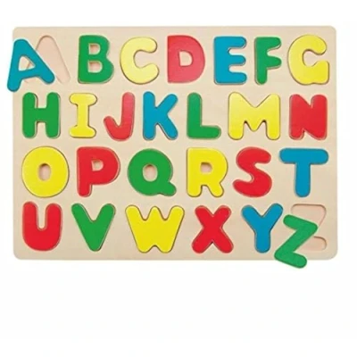 Abbildung von Woodyland Lernspielzeug großes Holzpuzzle zum Thema ABC Buchstaben erlernen, 26tlg, 26 Teile im Puzzlebrett