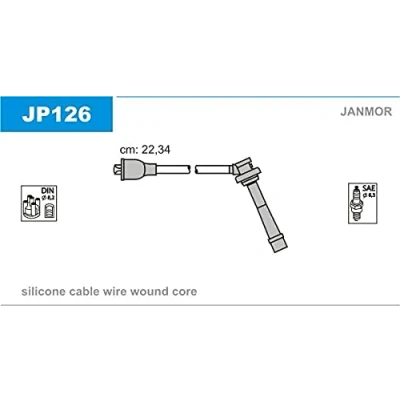 Abbildung von JANMOR JP126 Zündkabelsatz SUZUKI: SWIFT 2 Schragheck, Jimny SUV, Wagon R+ II Schrägheck