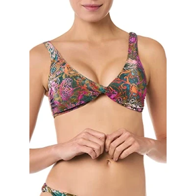 Abbildung von goldenpoint Bikini für Damen Badeanzug Bustier BH mit Überkreuzung Souk Serie, Mehrfarbig, Größe 75