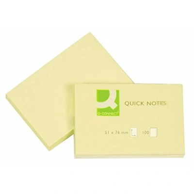 Abbildung von Q Connect KF10501 Haftnotizblock 51 x 76 mm, 100 Blatt, gelb