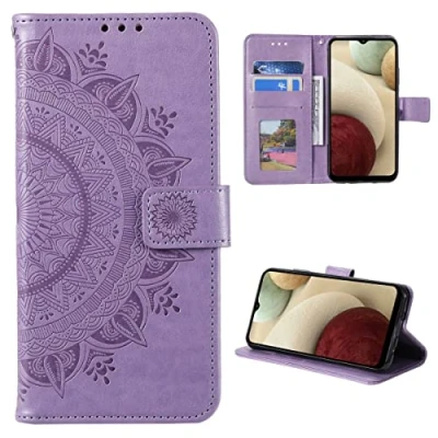 Abbildung von CoverKingz Handy Tasche kompatibel mit Samsung Galaxy M53 5G Handycase Kartenfach Handyschutzhülle Cover Smartphonehülle klappbar Motiv Mandala Lila
