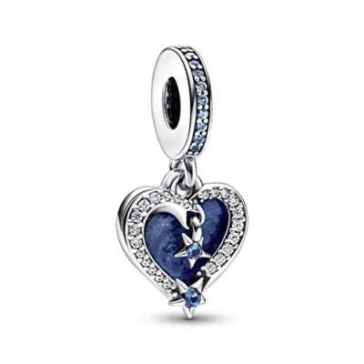 Abbildung von Pandora Bead Charm Selestial Shooting Star Heart 792356C01 Silber